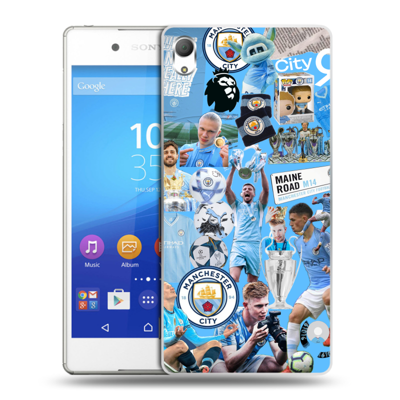 Пластиковый чехол на Sony Xperia Z3+ с принтом Man City Манчестер Сити Пластиковый чехол на Sony Xperia Z3+ с принтом Man City Манчестер Сити