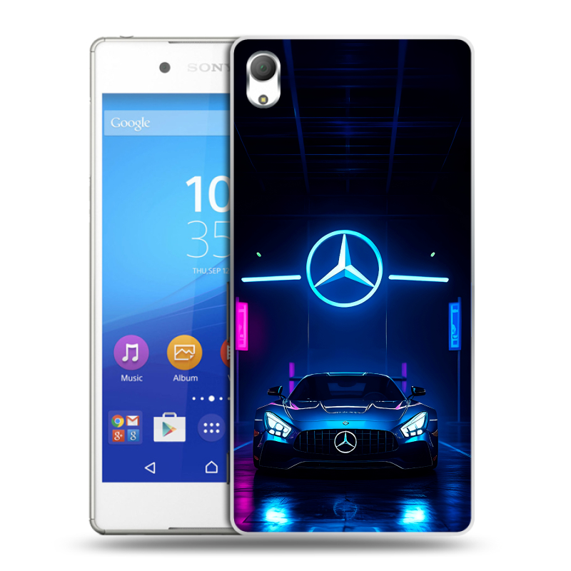 Пластиковый чехол на Sony Xperia Z3+ с принтом Mercedes Мерседес Пластиковый чехол на Sony Xperia Z3+ с принтом Mercedes Мерседес