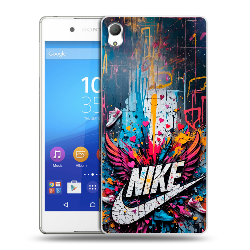 Пластиковый чехол на Sony Xperia Z3+ с принтом Nike Найк Пластиковый чехол на Sony Xperia Z3+ с принтом Nike Найк