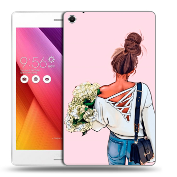 Силиконовый чехол на планшета ASUS ZenPad S 8 с принтом Девушка и букет Силиконовый чехол на планшета ASUS ZenPad S 8 с принтом Девушка и букет
