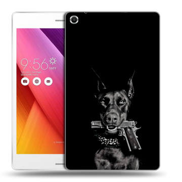 Силиконовый чехол на планшета ASUS ZenPad S 8 с принтом Доберман и пистолет Силиконовый чехол на планшета ASUS ZenPad S 8 с принтом Доберман и пистолет