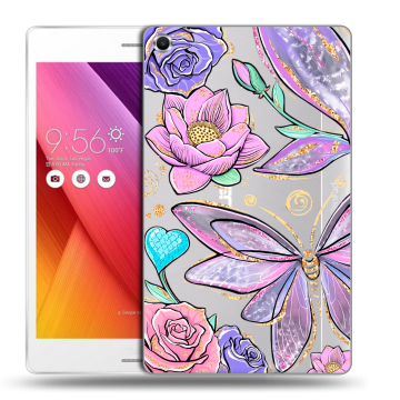 Силиконовый чехол на ASUS ZenPad S 8 с принтом Бабочки и цветы