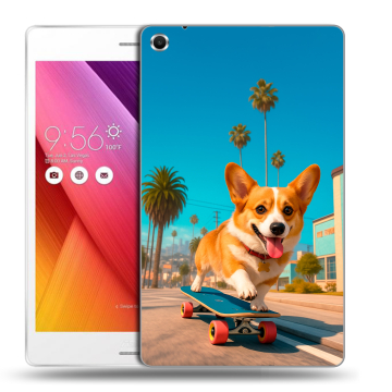 Силиконовый чехол на ASUS ZenPad S 8 с принтом Корги на скейте