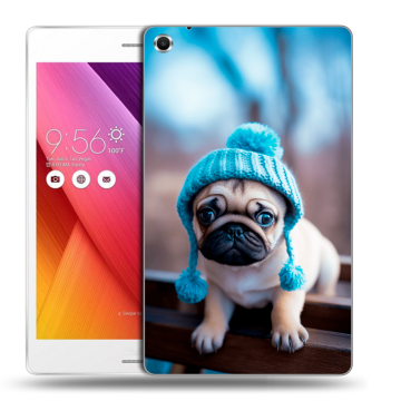 Силиконовый чехол на ASUS ZenPad S 8 с принтом Мопс в шапке
