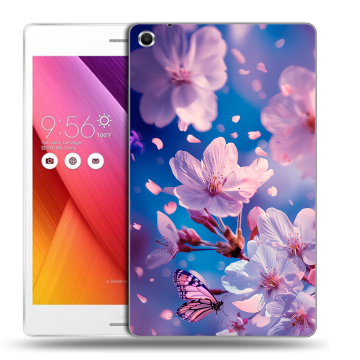 Силиконовый чехол на ASUS ZenPad S 8 с принтом цветы бабочки