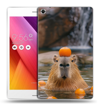 Силиконовый чехол на ASUS ZenPad S 8 с принтом Капибара с апельсином