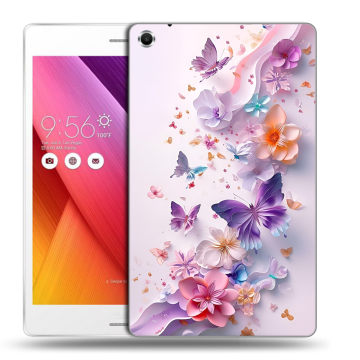 Силиконовый чехол на ASUS ZenPad S 8 с принтом цветы бабочки Силиконовый чехол на ASUS ZenPad S 8 с принтом цветы бабочки