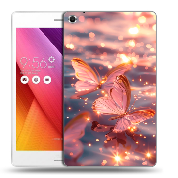 Силиконовый чехол на ASUS ZenPad S 8 с принтом бабочки розовые