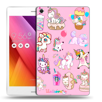 Силиконовый чехол на ASUS ZenPad S 8 с принтом розовые единороги