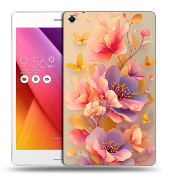 Силиконовый чехол на ASUS ZenPad S 8 с принтом Цветы и бабочки