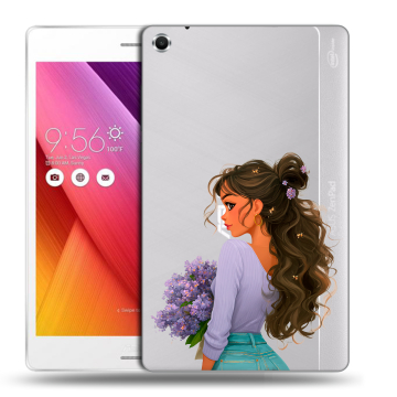 Силиконовый чехол на ASUS ZenPad S 8 с принтом девушка цветы