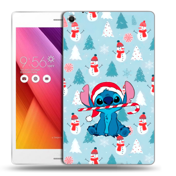 Силиконовый чехол на ASUS ZenPad S 8 с принтом Стич Новый год