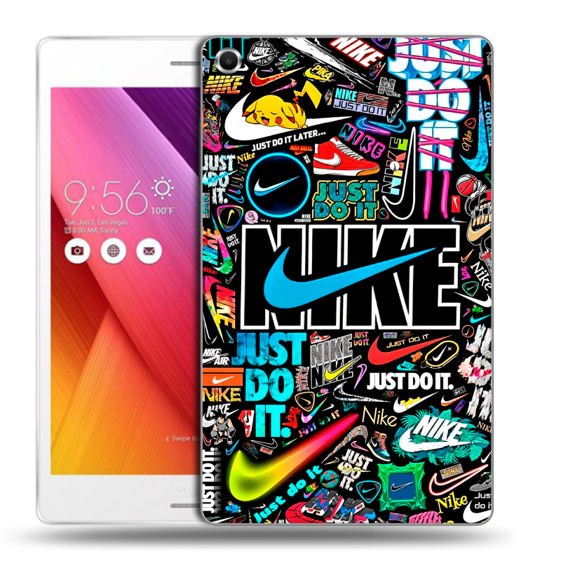 Силиконовый чехол на ASUS ZenPad S 8 с принтом найк nike черный Силиконовый чехол на ASUS ZenPad S 8 с принтом найк nike черный