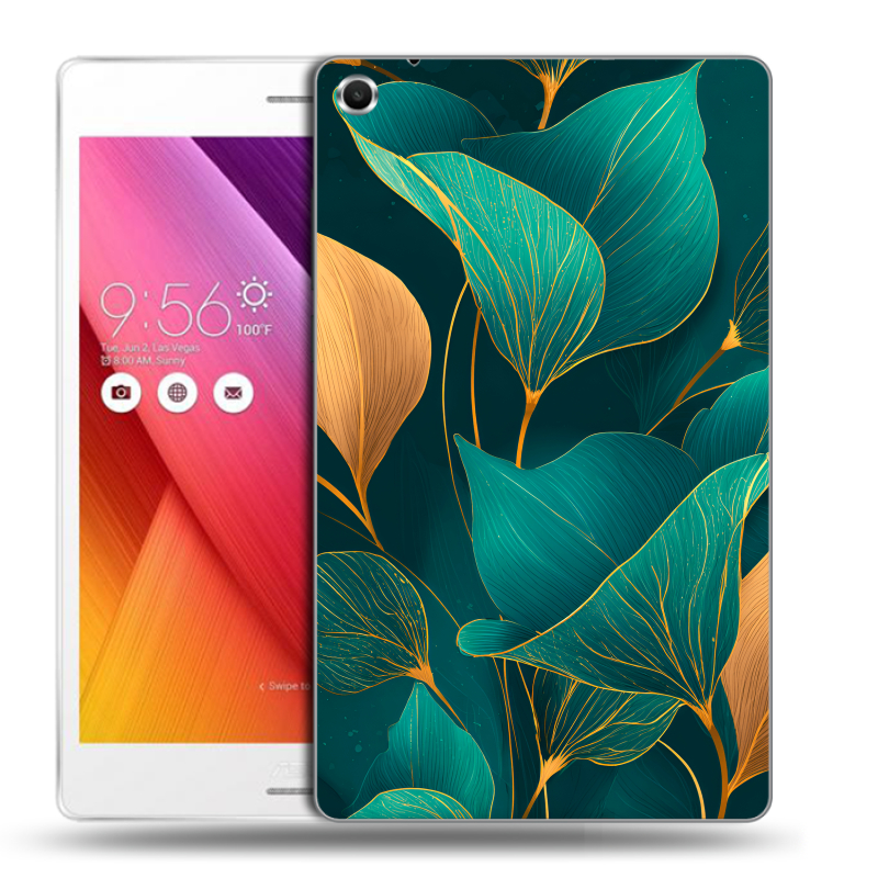 Силиконовый чехол на ASUS ZenPad S 8 с принтом Листья и золото Силиконовый чехол на ASUS ZenPad S 8 с принтом Листья и золото
