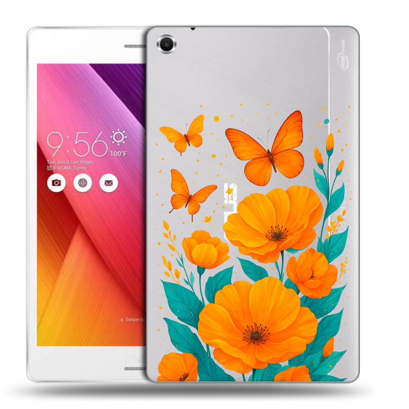 Силиконовый чехол на ASUS ZenPad S 8 с принтом цветы бабочки Силиконовый чехол на ASUS ZenPad S 8 с принтом цветы бабочки