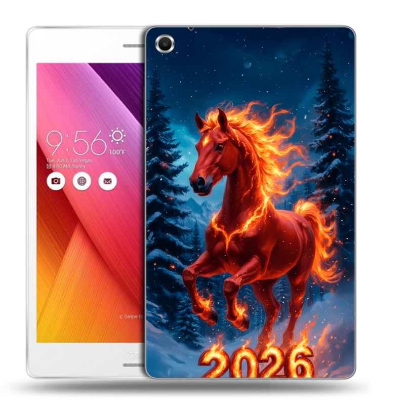 Силиконовый чехол на ASUS ZenPad S 8 с принтом Новый год коня Силиконовый чехол на ASUS ZenPad S 8 с принтом Новый год коня