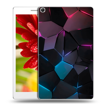 Силиконовый чехол на планшета ASUS ZenPad 8 с принтом Геометрия неона