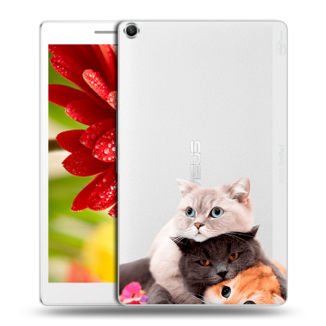 Силиконовый чехол на планшета ASUS ZenPad 8 с принтом Кошки