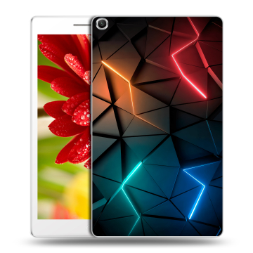 Силиконовый чехол на планшета ASUS ZenPad 8 с принтом Абстракция неон