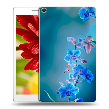Силиконовый чехол на ASUS ZenPad 8 с принтом Голубые цветы