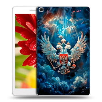 Силиконовый чехол на ASUS ZenPad 8 с принтом Герб флаг России