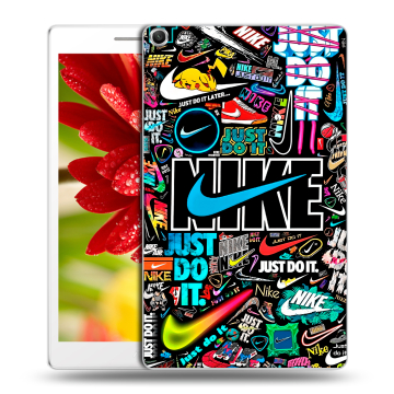 Силиконовый чехол на ASUS ZenPad 8 с принтом найк nike черный