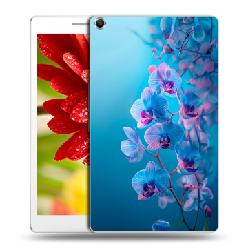 Силиконовый чехол на ASUS ZenPad 8 с принтом голубые орхидеи
