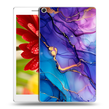 Силиконовый чехол на ASUS ZenPad 8 с принтом синий мрамор