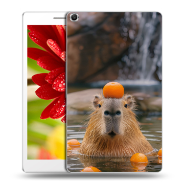 Силиконовый чехол на ASUS ZenPad 8 с принтом Капибара с апельсином
