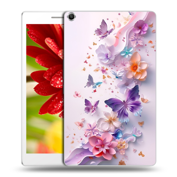 Силиконовый чехол на ASUS ZenPad 8 с принтом цветы бабочки Силиконовый чехол на ASUS ZenPad 8 с принтом цветы бабочки