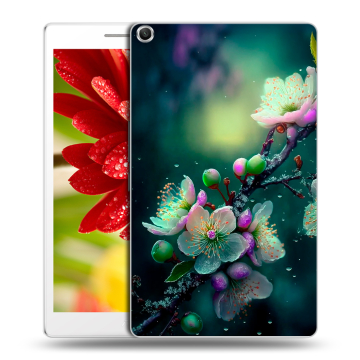 Силиконовый чехол на ASUS ZenPad 8 с принтом Цветы и мрамор Силиконовый чехол на ASUS ZenPad 8 с принтом Цветы и мрамор