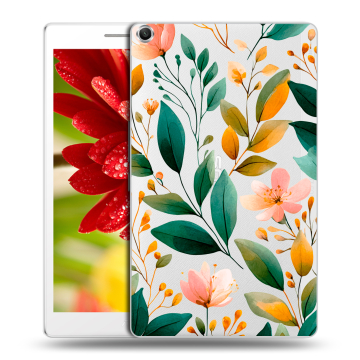 Силиконовый чехол на ASUS ZenPad 8 с принтом Цветы паттерн