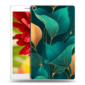 Силиконовый чехол на ASUS ZenPad 8 с принтом Листья и золото