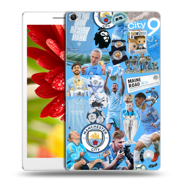 Силиконовый чехол на ASUS ZenPad 8 с принтом Man City Манчестер Сити