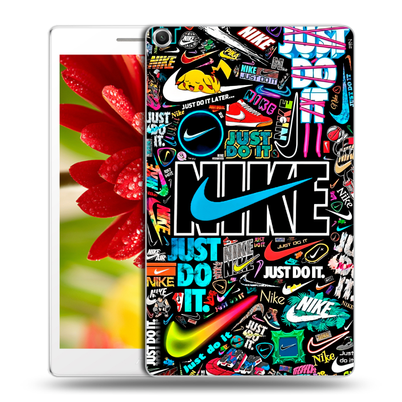Силиконовый чехол на ASUS ZenPad 8 с принтом найк nike черный Силиконовый чехол на ASUS ZenPad 8 с принтом найк nike черный