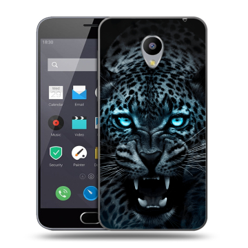 Пластиковый чехол на Meizu M2 Note с принтом Темный леопард Пластиковый чехол на Meizu M2 Note с принтом Темный леопард