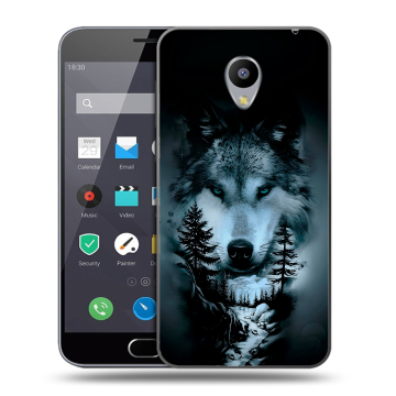 Пластиковый чехол на Meizu M2 Note с принтом Лесной волк Пластиковый чехол на Meizu M2 Note с принтом Лесной волк