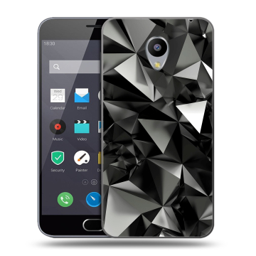 Пластиковый чехол на Meizu M2 Note с принтом Черные кристаллы