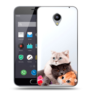 Пластиковый чехол на Meizu M2 Note с принтом Кошки Пластиковый чехол на Meizu M2 Note с принтом Кошки
