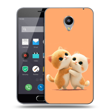 Пластиковый чехол на Meizu M2 Note с принтом Милые котики Пластиковый чехол на Meizu M2 Note с принтом Милые котики