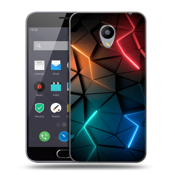 Пластиковый чехол на Meizu M2 Note с принтом Абстракция неон