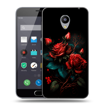 Пластиковый чехол на Meizu M2 Note с принтом Розы красные
