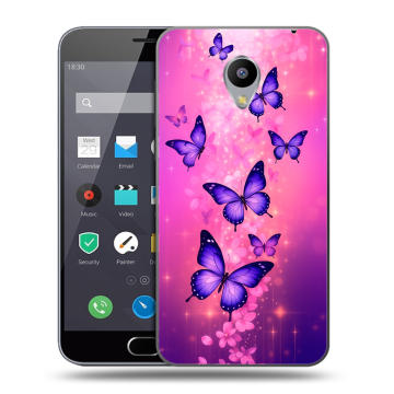Пластиковый чехол на Meizu M2 Note с принтом Бабочки