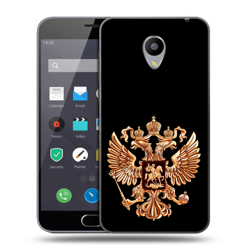 Пластиковый чехол на Meizu M2 Note с принтом Герб России золотой