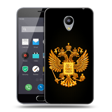 Пластиковый чехол на Meizu M2 Note с принтом Герб России желтый