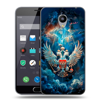 Пластиковый чехол на Meizu M2 Note с принтом Герб флаг России Пластиковый чехол на Meizu M2 Note с принтом Герб флаг России