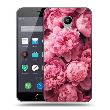 Пластиковый чехол на Meizu M2 Note с принтом цветы пионы Пластиковый чехол на Meizu M2 Note с принтом цветы пионы