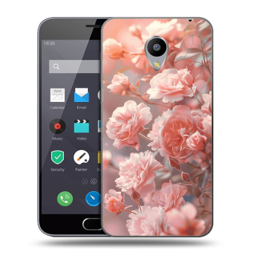 Пластиковый чехол на Meizu M2 Note с принтом Розовые розы Пластиковый чехол на Meizu M2 Note с принтом Розовые розы