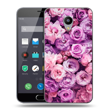 Пластиковый чехол на Meizu M2 Note с принтом лавандовые розы