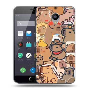 Пластиковый чехол на Meizu M2 Note с принтом капибара